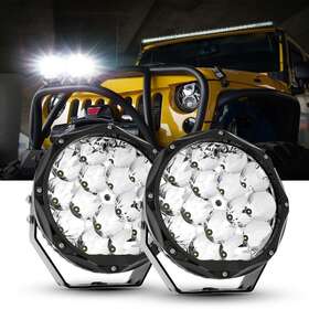 Fd-19015d Auxbeam 9 Inch Round Led Driving Light Offroad Fog Lamp Spot Pods Dt Wiring Harness