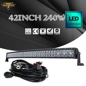 Fd-hm-cdm02-240w Auxbeam 42 Inch Curved 300w Led Light Bar White Pods For Toyota Jeep Suv Ford Boad
