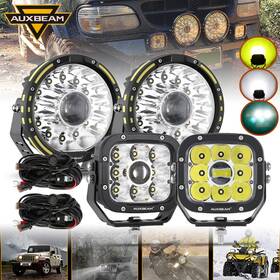 360-pro Auxbeam Nc10-5 7 Inch / 5 Led Work Light Bar Driving Offroad Atv Fog Lamps