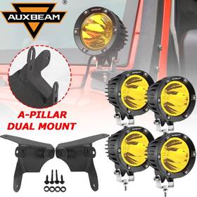 Nick2342-669-ty Auxbeam 4 Inch Led Work Light Fog Pods Mount Bracket Kit For Jeep Wrangler Jl