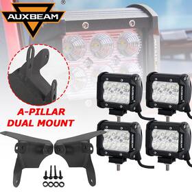 Nick2342-8820-ty Auxbeam 4 Inch Led Work Light Bar Flood Pods And Mount Bracket For Jeep Wrangler Jl