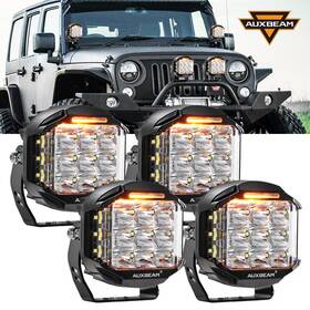 Nick82395 Auxbeam 4pcs 4 Inch Side Shooter Led Cube Pods Driving Lights Drl For Jeep Pickup