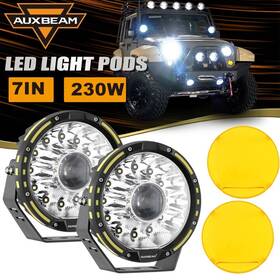 Nk14320-gy Auxbeam 7 Inch 230w Offroad Led Driving Lights Cover For Jeep Truck 4wd Atv Suv