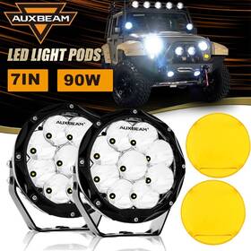 Nt1600 Auxbeam 7 Inch Led Driving Light Fog Pods Amber Cover For Jeep Truck Offroad