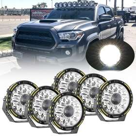 P8-kw3 Auxbeam 6x 7 Inch Roof Led Light Bar Spot Driving Fog For Toyota Tacoma Offroad
