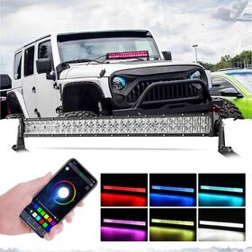 Qp008565 Auxbeam 22 Inch V-pro Series Straight Rgbw Color Changing Off Road Led Light Bar