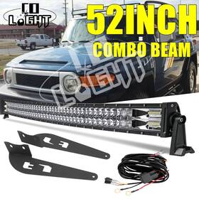 Tr-b5e-300w Auxbeam 52 Inch 300w Led Work Light Bar Combo Kit Mount Bracket For Toyota Fj 2007-2014