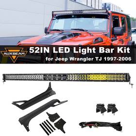 Uncleue0001053 Auxbeam 52 Inch 320w 5d-pro Led Light Bar Mount Bracket For Jeep Wrangler Tj 1997-2006