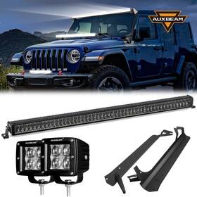 Uncleue00078496 Auxbeam 52 Inch Anti-glare Led Work Light Bar And 3 Pods Mount Bracket For Jeep Wrangler Tj