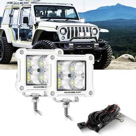 Zd000688ves Auxbeam 3inch Square Offroad Led Light 40w 4800lm Jeep Spot Lights With Wiri
