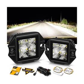 Zd000813ve Auxbeam Flush Mount Led Pods 3.5inch 40w Cube Offroad Backup Light Reverse L