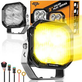 Zd000866-ve-fba Auxbeam Color Play Series Flood Beam Led Pods 3 Inch Offroad Lights 100w 116