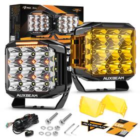 Zd000870-auto Auxbeam V-max 7 Inch In Led Pods Lights W Covers 228w Spot Flood Combo Offroad