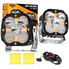 Zd000881-ves Auxbeam Xp-ultra Series 4.5 Led Pods With Drl Spot Flood Combo Offroad Light