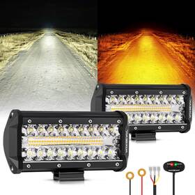 Zdve000646 Auxbeam 7inch 300w Amber White Led Light Bar 6 Modes Strobe Lights Spot Flood