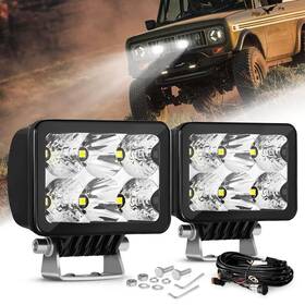 Zdve000761 Auxbeam Led Pod Lights 3 Inch 60w Spot Flood Combo 7200lm Square Offroad