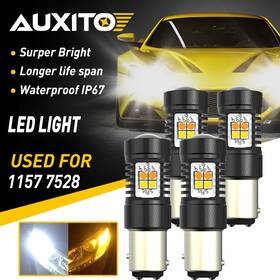 1157-auxito Auxito 4x 1157 2357 Switchback Led Turn Signal Light Bulbs Amber White Bright Ek
