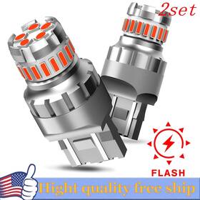 7444 Auxito 7443/7440/7444 4x 7443 Red Led Flash Strobe Blinking Brake Tail Stop Bulb Light/parking Canbus