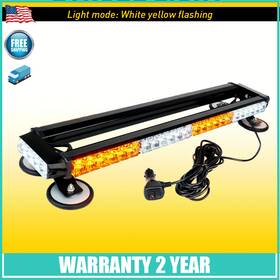 Bsd-26 Auxito Amber White Double Side 54 Led Emergency Light Rooftop Bar Strobe Warning Lamp