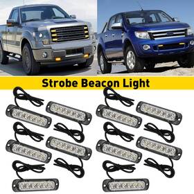 Bsd-6led-10y Auxito 10x 6led Flash Strobe Lights Bar Hazard Warning Amber For Truck Off Road Atv