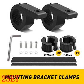 17n388-ba5yz9 Auxito Jl34 Bull Bar Roll Tube Mounting Bracket Clamps Led Light Offroad Atv Utv 2set