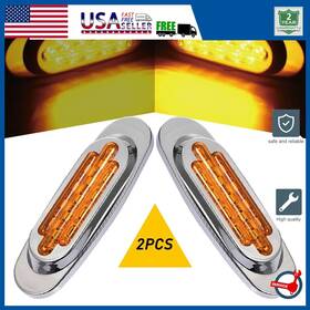Xpd-cbd-19825 Auxito 2pcs New Led Truck Car Trailer Rv 6.37 Inch Side Marker Clearance Light Bright Amber
