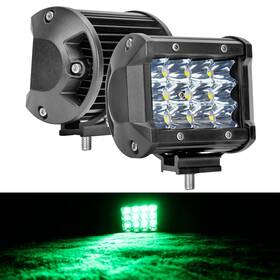 Auxmotec Dt12ledg Green Led Light Bar 4inch 36w Triple Row Spot 3600lm Pods Waterpro