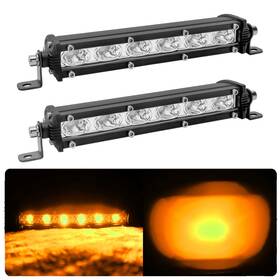 Sllb18wa Auxmotec 7inch 18w Amber Yellow Single Row Offroad Led Light Bar Pods Work Driving Fog Li
