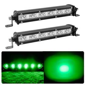 Auxmotec Sllb18wg 7inch 18w Green Single Row Offroad Led Light Bar Pods Work Driving Fog Lights 12