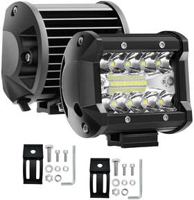 Auxtings 725423922905 2 Pcs 4 Inch 10.8cm 60w 3 Row Led Spot Flood Light Roof Bar Auto Lig