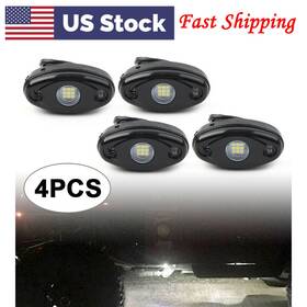 B-shiparts 550718104601 4 Pcs White Led Rock Light For Jeep Truck Atv Suv Trail Rig Bar Lamp