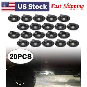 B-shiparts 550730673598 20 Pcs Car White Led Rock Light For Jeep Truck Atv Suv Trail Rig Bar Lamp