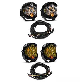 270003-320013-wh Baja Designs Lp9 Pro Amber Pair Lp6 Clear Led Driving/combo With Wiring