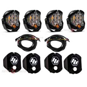 2x320003-640172-328001 Baja Designs 4x Lp9 Pro Led Clear Driving/combo Lights Harnesses Rock Guards