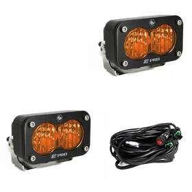 487815-fa Baja Designs 2 Inch S2 Pro Factory Amber Wide Cornering Beam Led Lights Pair