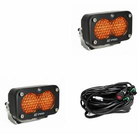 487816-fa Baja Designs 2 Inch S2 Pro Factory Amber Work/scene Beam Led Lights Pair
