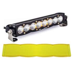 701001 Baja Designs 10 Inch Clear Spot S8 Straight Led Light Bar With Amber Rock Guard