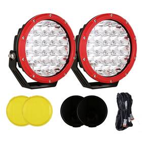 7nred Bansit 7 Inch Round Led Offroad Lights Red 2pcs 210w 32000lm Off Road Lig