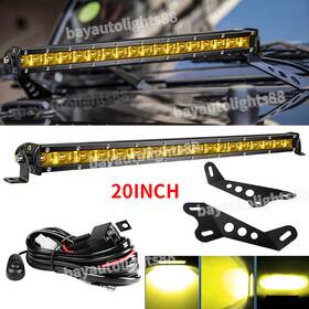 1row20y Bayautolights88 20ftft In Led Light Bar Spot Mounting Brackets Wire Fit Jeep Wrangler Jk 2007-2017