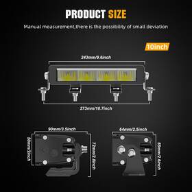 58-zh-10 Braveway 58-zh-10/22/32/42/52inch 10/22/32/42/52 Inch Slim Led Light Bar White Amber Position Offroad Truck 4x4