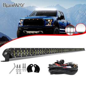 76576 Braveway Dual Row 42 Inch 600w Led Work Light Bar Spot Flood Offroad Truck Suv Atv 4wd