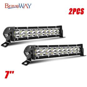 9620z72726 Braveway 2x 7 Inch Thin Led Light Bar Work Dual Row Spot Fog Lamp Offroad Suv Atv 4x4 Utv