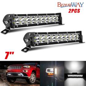 9620z7icn37r700746 Braveway 2x 7inch Led Work Light Bar Flood Spot Combo Fog Lamp Offroad Driving Truck Suv