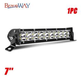 9620zshcd75709878 Braveway Slim 7 Inch Led Work Light Bar Dual-row Spot Flood Offroad Driving Atv 4wd Suv