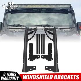 Adp16024401s Braveway 52/50ftft Front Windshield Led Light Bar Mount Brackets For Jeep Wrangler Jk 07-18