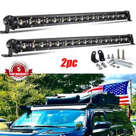 Cl-9610zbs201c Braveway 2pc 20 Inch Slim Strobe Led Light Bar Offroad Boat Ute Truck Suv Atv Amber&white