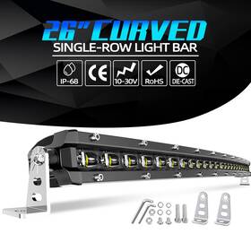 Fitway180w Braveway 26 Inch Led Light Bar Curved Work Spot Combo Driving 4x4 Truck Atv Wiring For Jeep