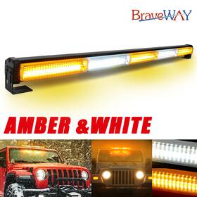 Jsbsl035wy1 Braveway Led Strobe Light Bar Emergency Flashing Warning Hazard Beacon Amber/white 30 Inch 31