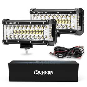 Bunker Indust 93s-fs7s-side-frd 2 T Side Shooter Led Light Pods Wiring Harness Kit Pcs 7 Inch Spot Flood B