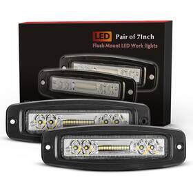 Frd-1918fc Bunker Indust 7 Inch Flush Mount Led Light Pods 2 Pcs 4800lm Off Road Work Spot Flood Beam